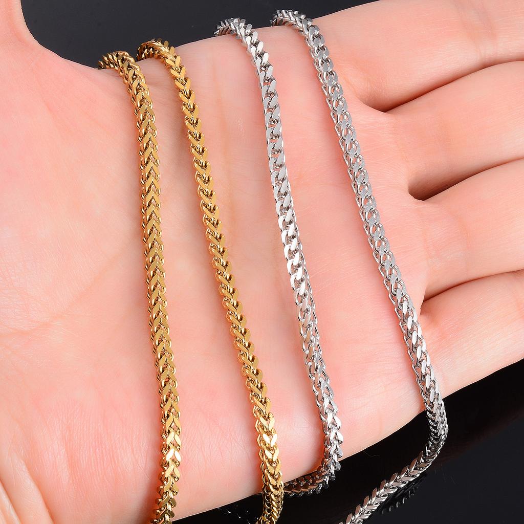 Hip Hop Stainless Steel Chain Cool Miami Cuban Link Basic Punk Necklaces Accessories for Men Women