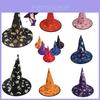 Witch Hat For Halloween Party Stylish And Gold-embossed Witch Hat Costume Accessory