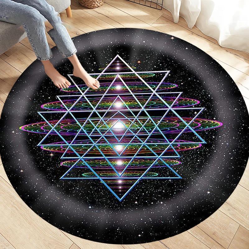 Fashion Magic Cartoon Puerto Round Rug Children's Room Magic Play Non-slip Washable Carpet for Children's Birthday Gift Carpet