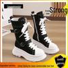 Versatile Thick-Soled Ankle Boots for Petite Women - Fashionable High-Top Martin Boots for Summer and Autumn