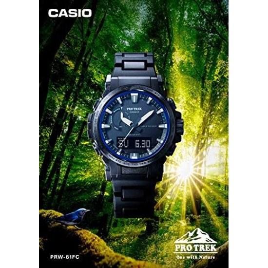 Casio Wristwatch Pro Trek Domestic Genuine Product Climber Line Radio Solar Biomass Plastic Used PRW-61FC-1JF Mens Black