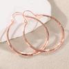 Concise  Hand Hammered Pattern Large Round Hoop Earrings for Women Exquiaite Party Vocation Earrings Jewelry Accessories