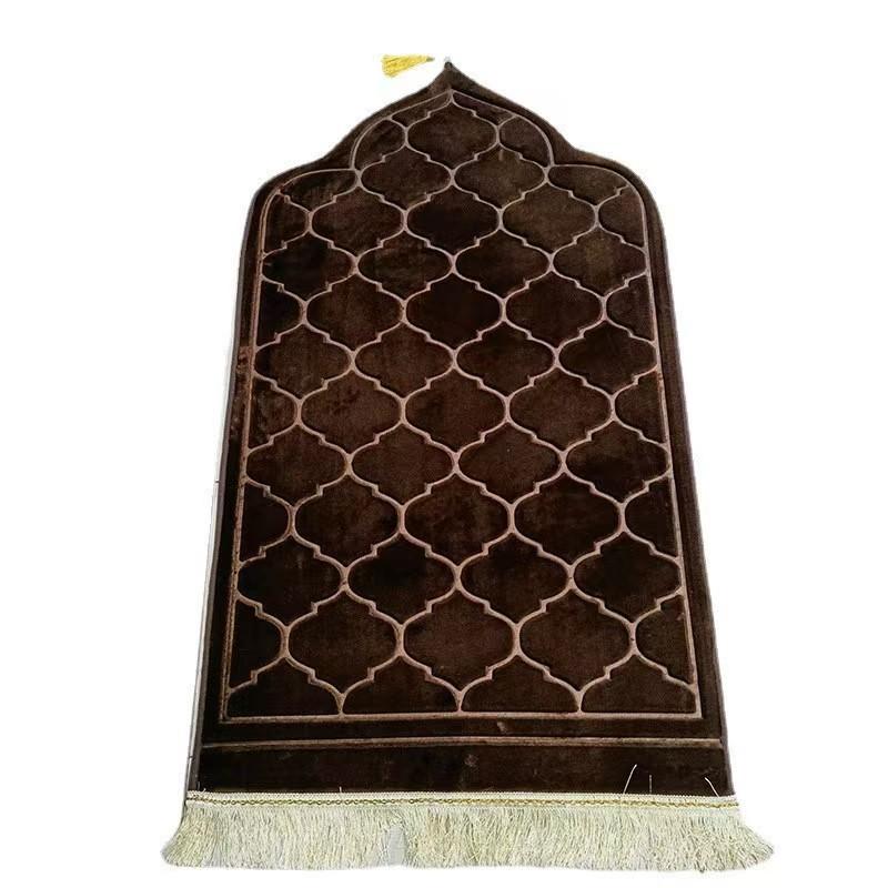 Soft Prayer Mat Thick Sponge Easy To Carry with Tassel Embossed Prayer Mat for Multiple Scenes