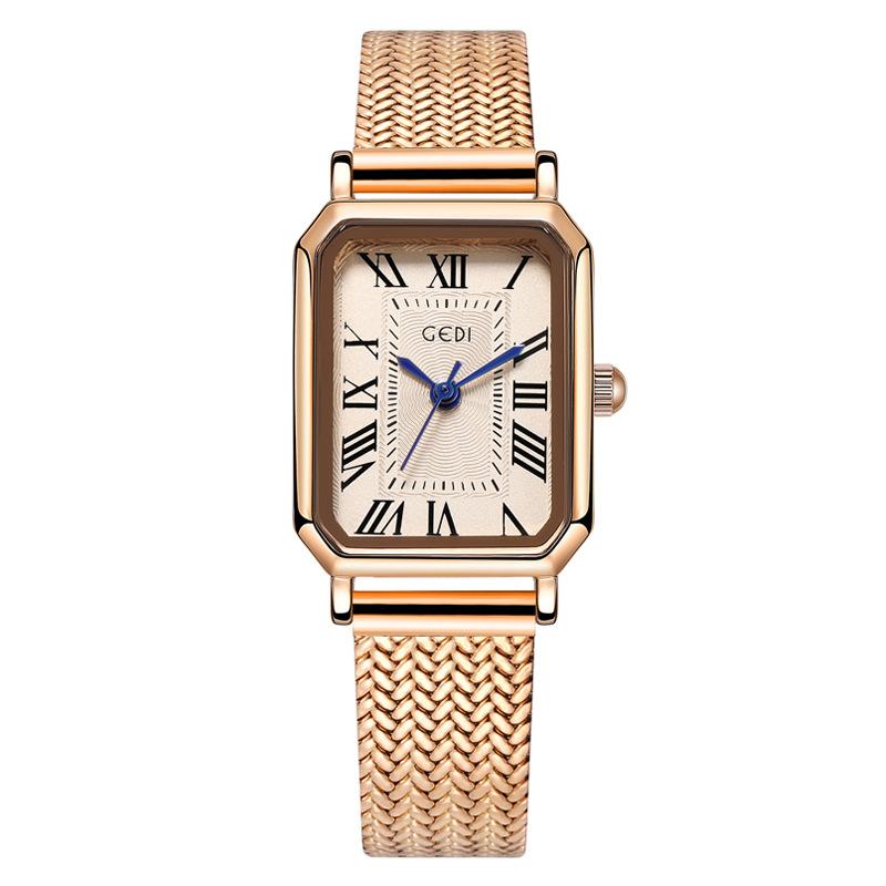 High Value Medieval Women S Watch Retro Roman High-End Watch Classic Square Plate Quartz Watch