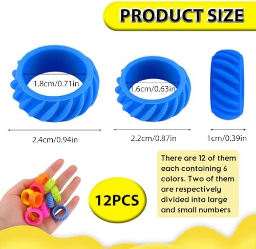 Supecesorio 12-Piece Sensory Fidget Toys Set, Anti-Stress Rings for Kids & Adults, ADHD Focus & Relaxation Therapy Toys
