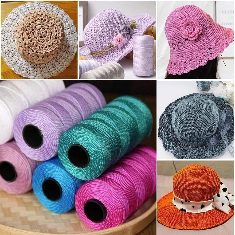 Craft Decorative 1.5mm Ice Cotton Silk Thread 200m Colored Polypropylene Yarn Twisted Woven Rope Bag Hat Shoes