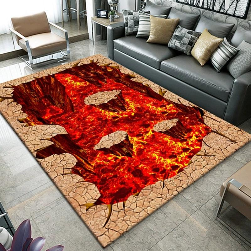 Living Room Carpet 3D Visual Printing Great White Shark Pattern Rug Bedroom Dining Room Non Slip Mat Home Decoration