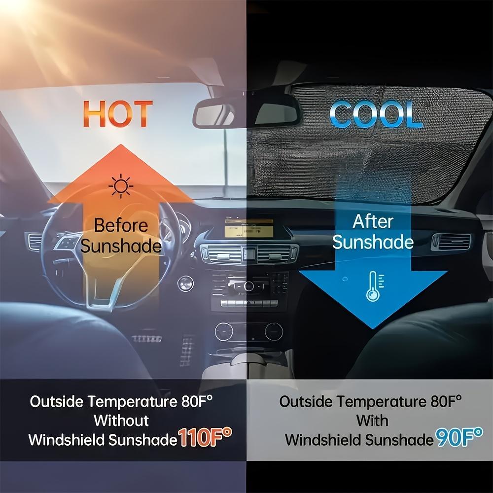 1 Stück buntes Wolfsmuster Windschutzscheiben-Sonnenschutz UV-Strahlen Hitzeschutz Hält Fahrzeug Kühl Einzigartiges Design Passend für Limousinen SUVs Lkw Wohnmobile