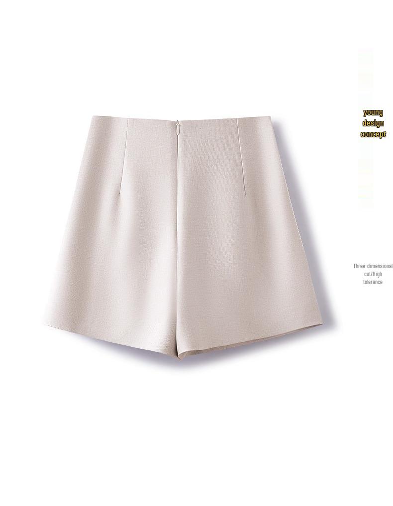 Spring 2025 Women's High-Waisted Slimming A-Line Wide-Leg Casual Suit Shorts