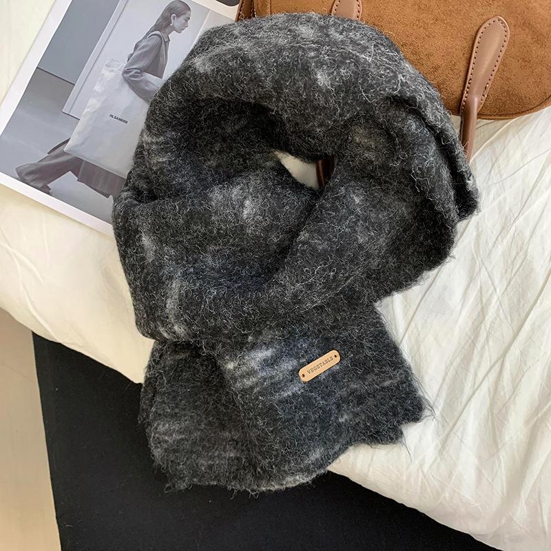 Scarf new thickened warm soft waxy blended women's scarf knitted wool scarf scarf scarf