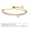 Charms Tennis Bracelet for Women, Cubic Zirconia Chain Bracelet Adjustable,Stainless Steel Miami Link CZ Bangle Gift