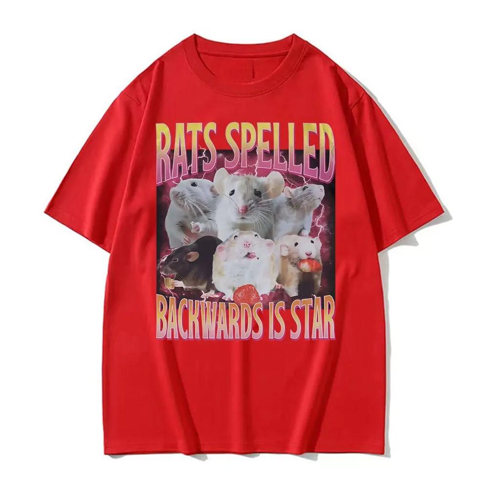 Funny Rats Spelled Backwards Is Star Printed Tshirts Fashion Short Sleeve T Shirt Women Casual Tshirt Streetwear Y2K