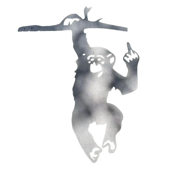 Middle Finger Monkey Decoration Metal Flip-off Monkey Ornament Garden Monkey Decoration for Tree Yard Fence Decor