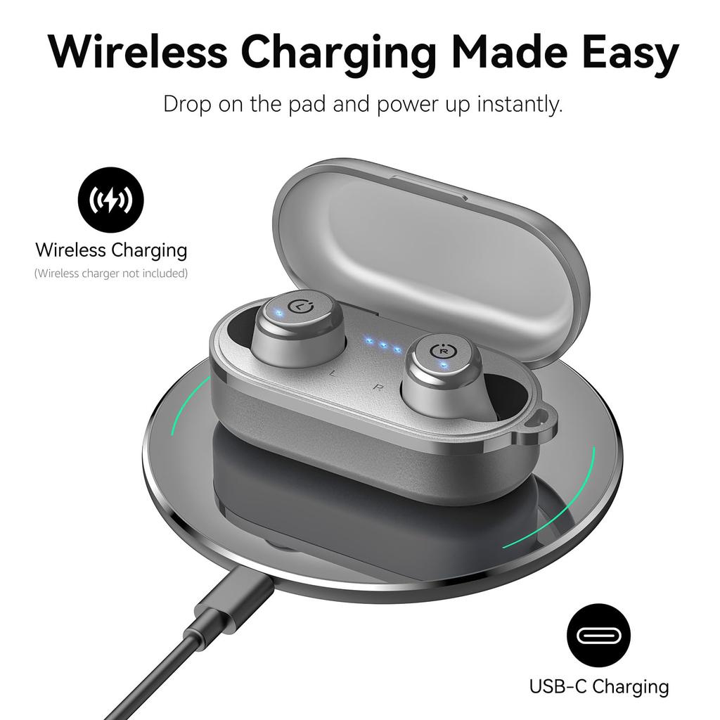 TOZO T10 Earphones Bluetooth Wireless Earphones Frequencies Warm Sound Quality Small and Lightweight Comfortable Microphone AI Noise Reduction During