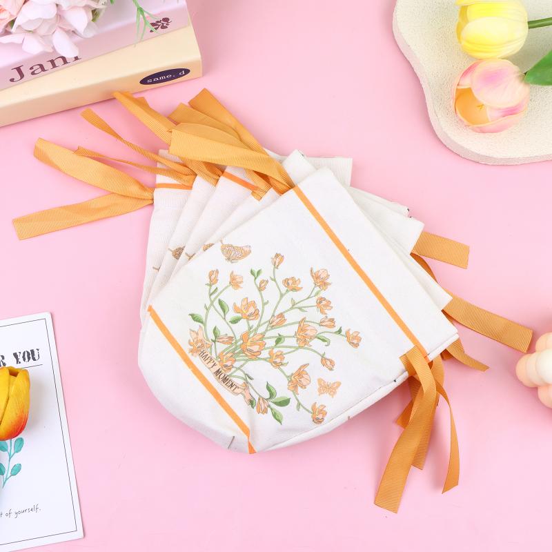 5Pcs Fresh Flower Bags Wedding Gift Bags Sweet Bags With Handles Multi-Functional Drawstring Pouches Durable And Beautiful