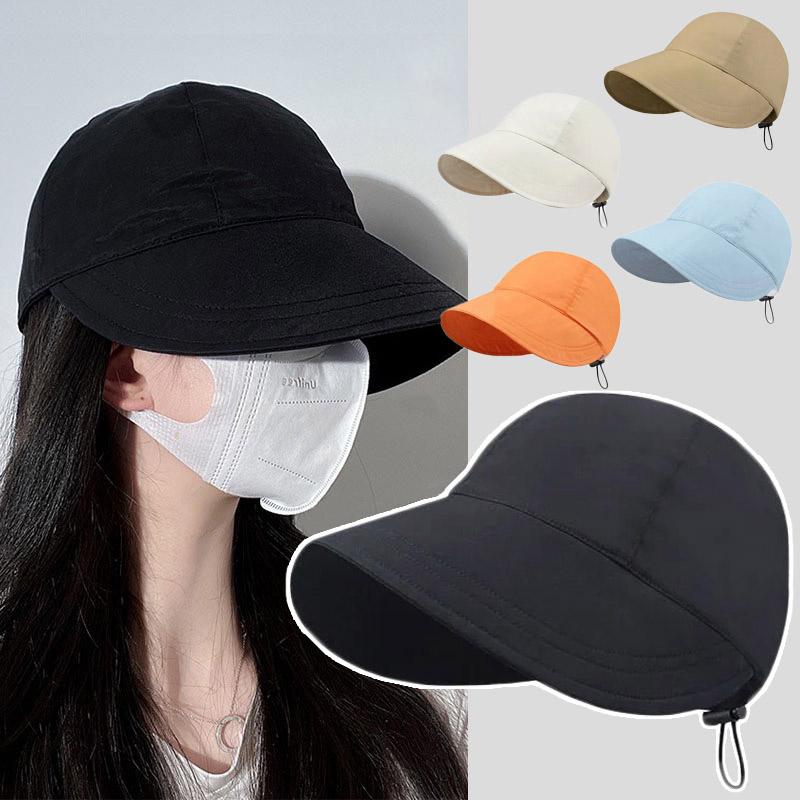 Spring Summer Bucket Hat Wide Brim Sun Hat for Women Drawstring Adjustable Foldable Beach Hats Quick-drying Visors Fisherman Cap