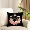 Cute Cat Cushion Cover Reversible Plush Pillow Cover Soft Fluffy  Home Decor for Sofa Bedroom