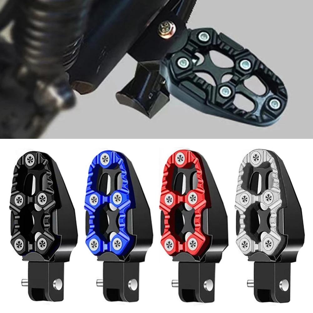 2PCS Aluminum Alloy Motorcycle Foot Pedals Angle Adjustable for Cafe Racer Scooter ATV E-Bike Foot Rests Foot Pegs Universal