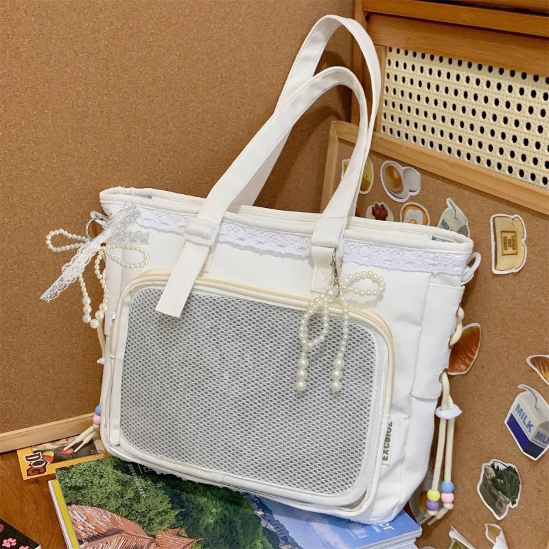 Japanese Ins New High-value, Fresh, Sweet and Transparent Pain Bag, Girl Light and Large-capacity Tote Bag