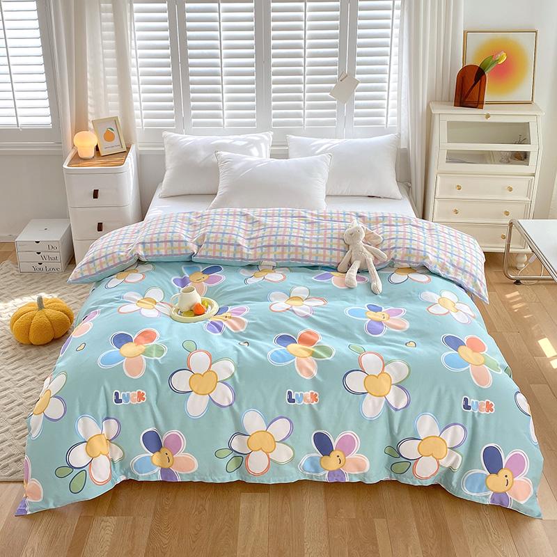 100% Cotton Floral Duvet Cover, Twin/Double, 150x200cm/230cm, Ideal for Student Dorms