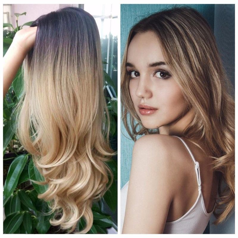 Blonde High Density Temperature Synthetic Wig for Black/White Women Glueless Wavy Cosplay Hair Wig