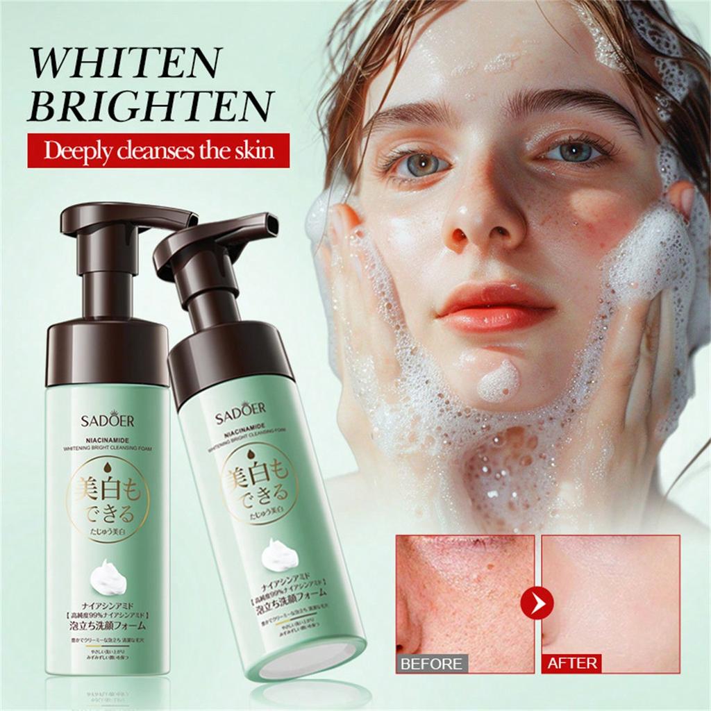 1Pc Nicotinamide Cleansing Foam Oil Control, Refreshing And Brightening,Cleanses The Skin Of Impurit