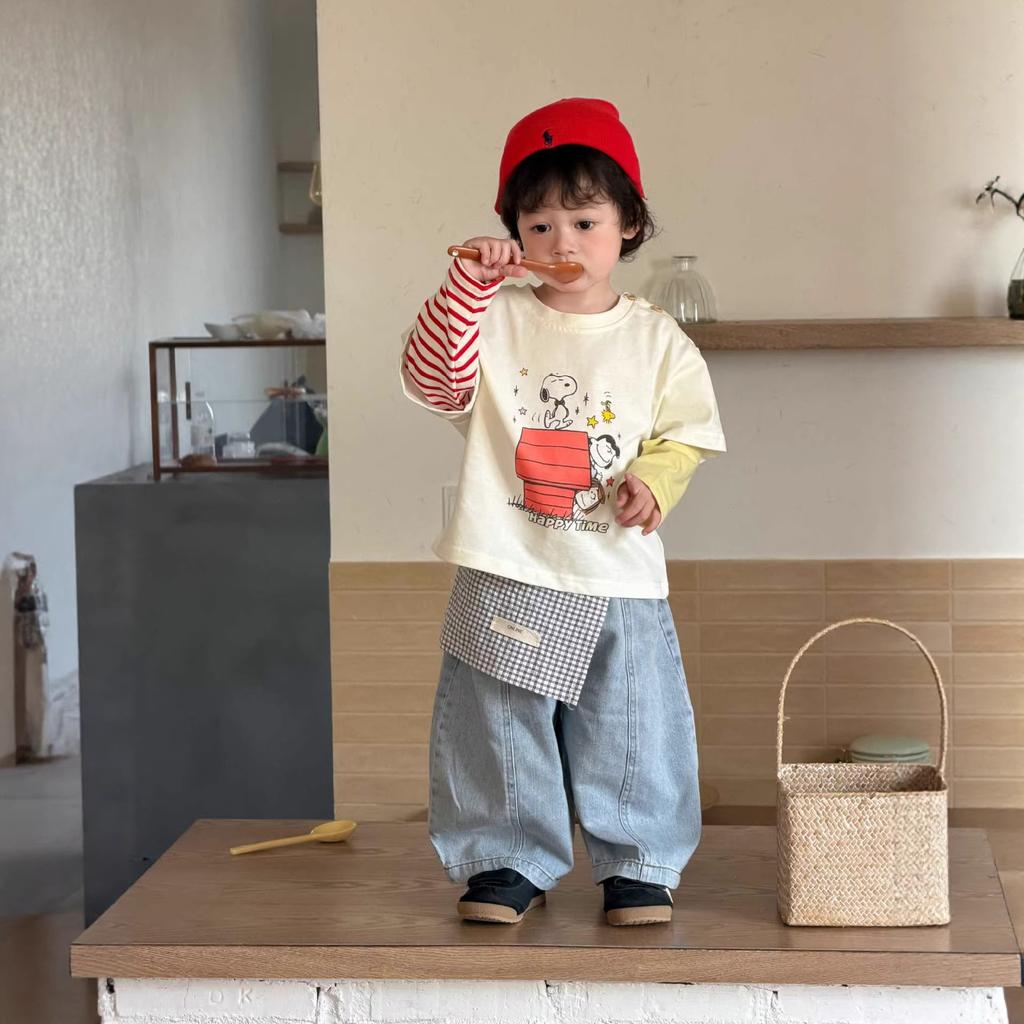 Baby Spring Long Sleeve T-Shirt 2026 New Children's Clothes Spring Boys Jeans Set