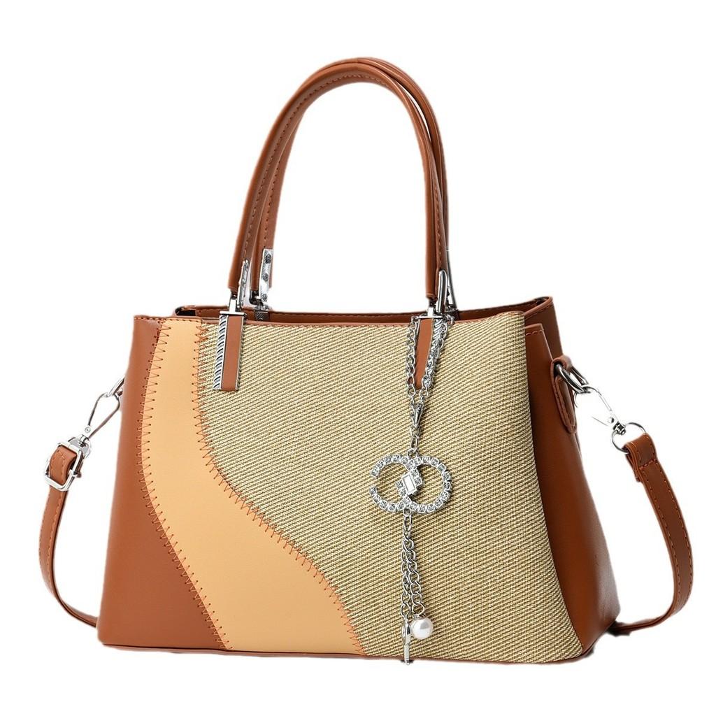 Fashionable Color Block Macaron Handbag Stylish Casual Shoulder Bag For Everyday Use