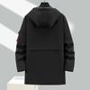 Men's Spring and Autumn Plus Size Hooded Casual Windbreaker Medium Long Loose Casual Workwear Jacket