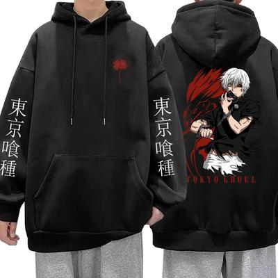 Japan Anime Tokyo Ghoul Hoodies Ken Kaneki Gothic Hoody Retro Sweatshirt Hip Hop Oversized Men Women Casual Streetwear Pullovers