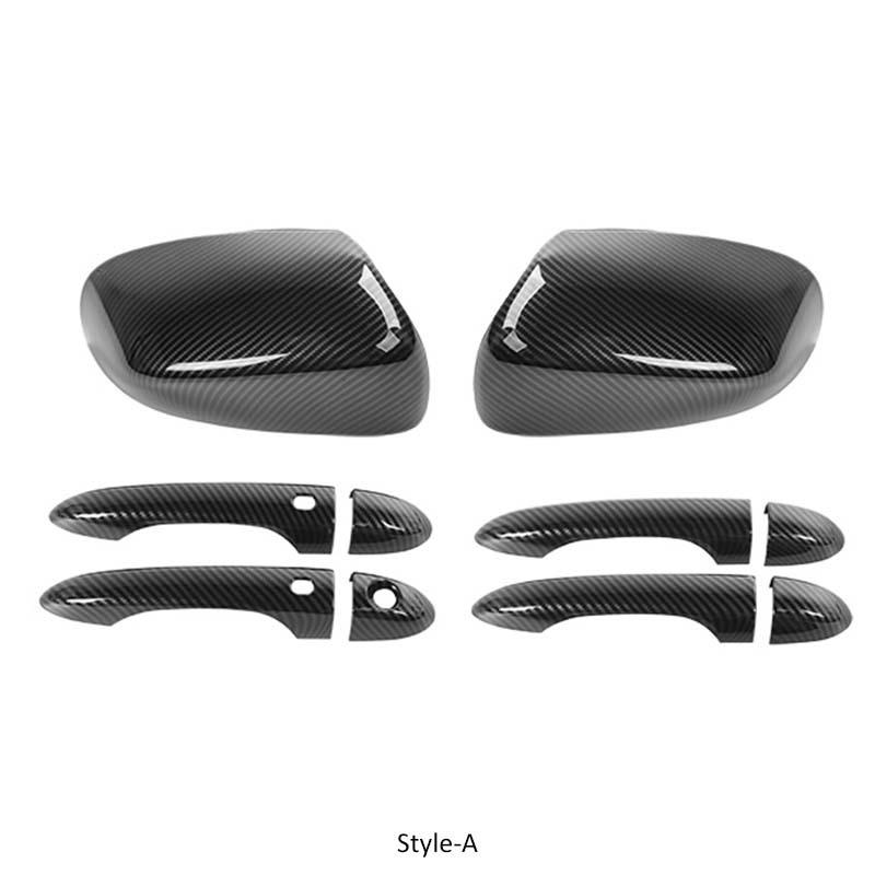 

Декоративная рамка зеркала заднего вида автомобиля Защитная накладка на дверную ручку Для Jeep Cherokee 2014 и выше Для Jeep Compass 2017 и выше Аксессуары для экстерьера автомобиля углеродного волокна черного