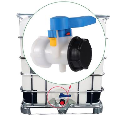 Válvula borboleta s60/s75/s100 1000l ibc tanque recipiente adaptador jardim agricultura irrigação abastecimento de água torneira controlador de água