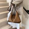 Vintage Suede Crossbody Tote – Versatile, Large-Capacity Shoulder Bag