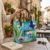 Watercolor Floral Tote Bag Casual Large Capacity Shoulder Handbag for Daily Use