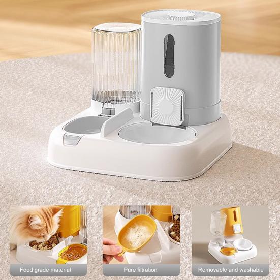 Automatic Pet Feeder 2-in-1 Pet Food Feeder And Water Dispenser Large Capacity Cat Feeding Station for Small Medium Cats Dogs