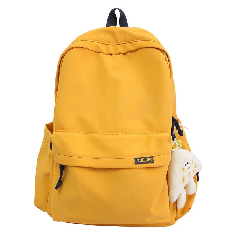 Sommer Neu Nylon Leichtgewicht Sport Reise Ins Große Kapazität Einfarbig Studenten Paar Rucksack