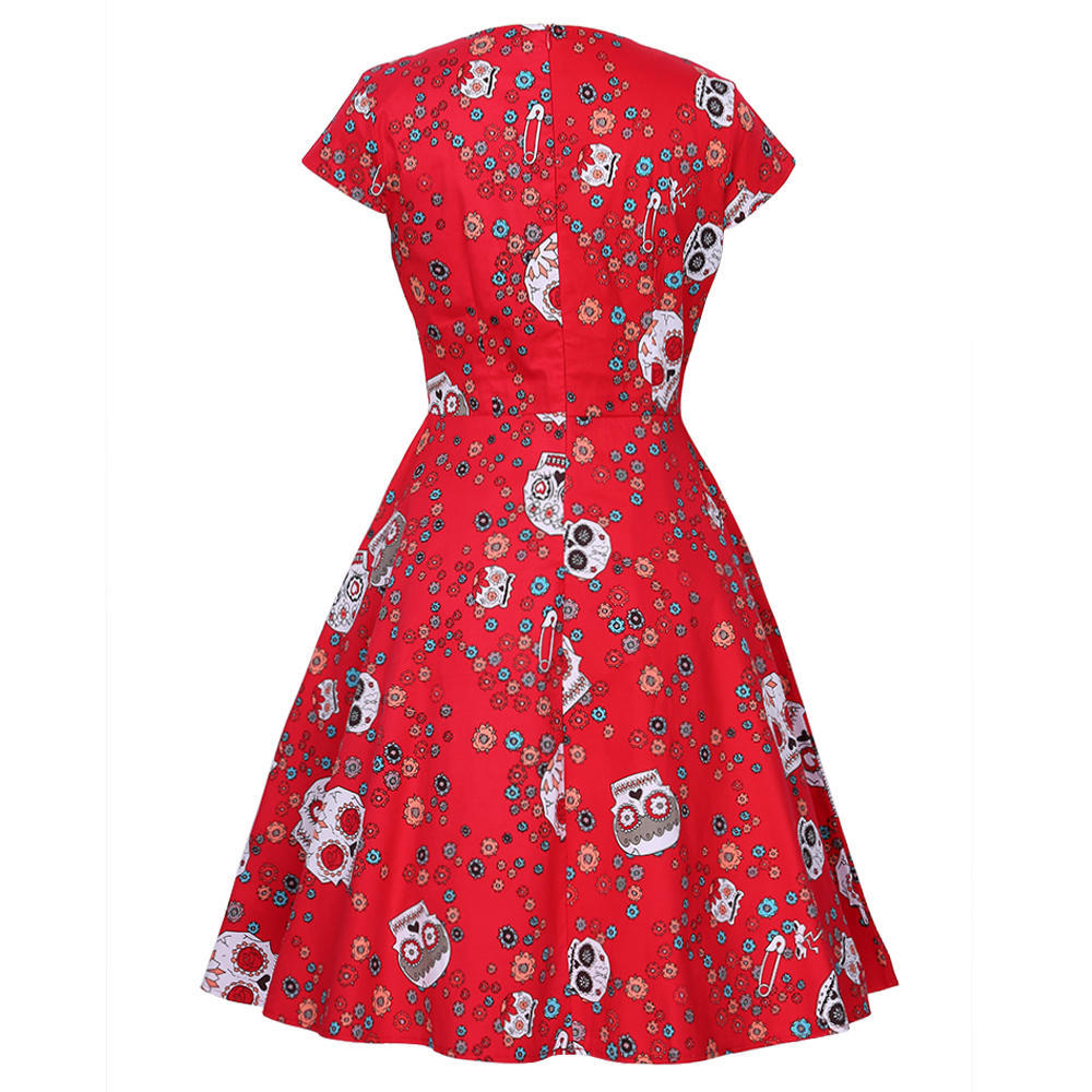 skull swing dress