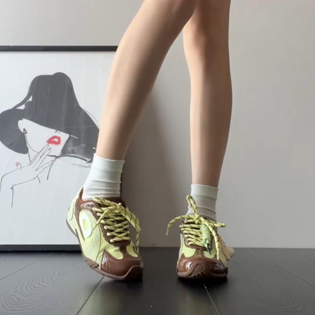 Cowhide Version~ Racing Shoes Inner Height Increase German Training Shoes Women's 2025 New Mesh Breathable Casual Lightweight Sports Shoes