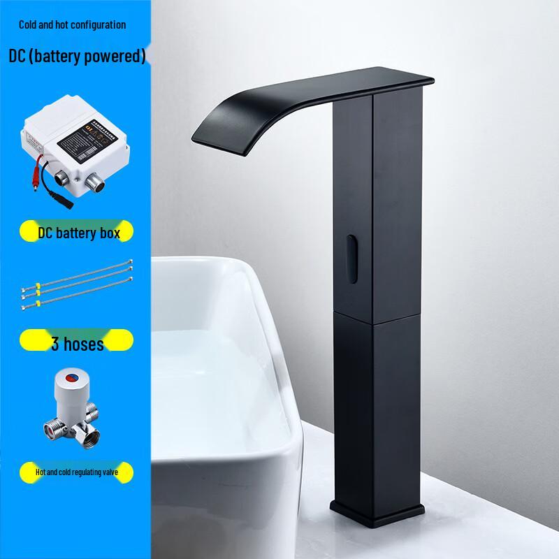 Умный автоматический сенсорный смеситель для раковины TLXT Черный Водопад