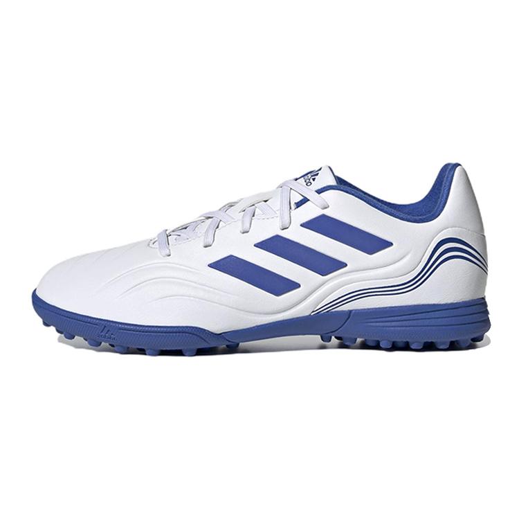 

Adidas Copa Sense.3 Slip Resistant And Abrasion Resistant Coverage Low top Kids Soccer Shoes White Blue Kids GW7402 30.5