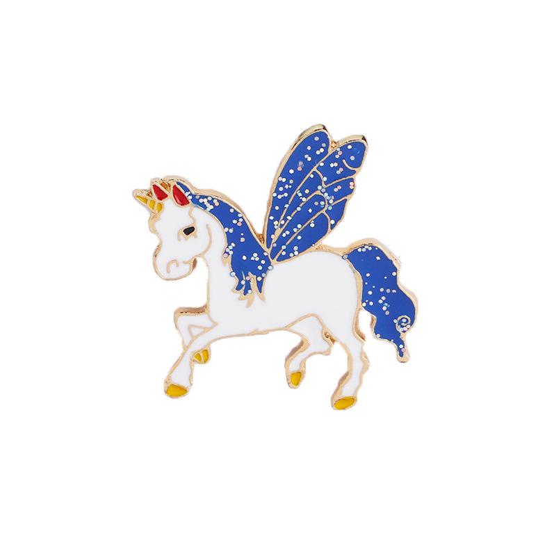 ZRM Fashion Cartoon Cute Little Elk Foal Dreamy Unicorn Alloy Brooch Gift To Friends Enamel Needle Clothes Bag Accessory