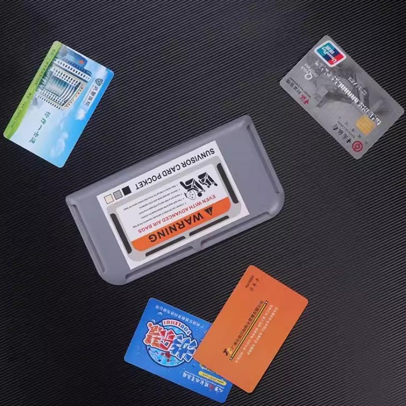 Car Sun Visor Card Holder Auto Interior Card Organizer Pasting Box Card Storage Holder Universal for Instrument Panel and Door