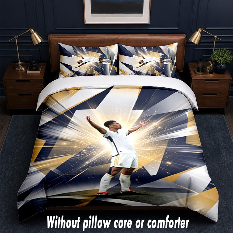 Set Biancheria da Letto Design Jude Bellingham 1 Copripiumino + 2 Federe Morbido Traspirante Biancheria da Letto per la Casa