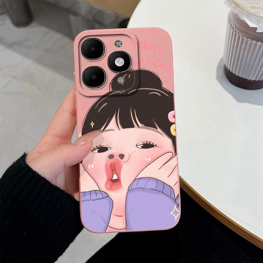 For itel A90 A50C A80 P60 S25 Ultra Power 70 Phone Cover Pretty Flower Pattern Smooth Liquid Silicone Screen Protector Shockproof Case For itel Casing