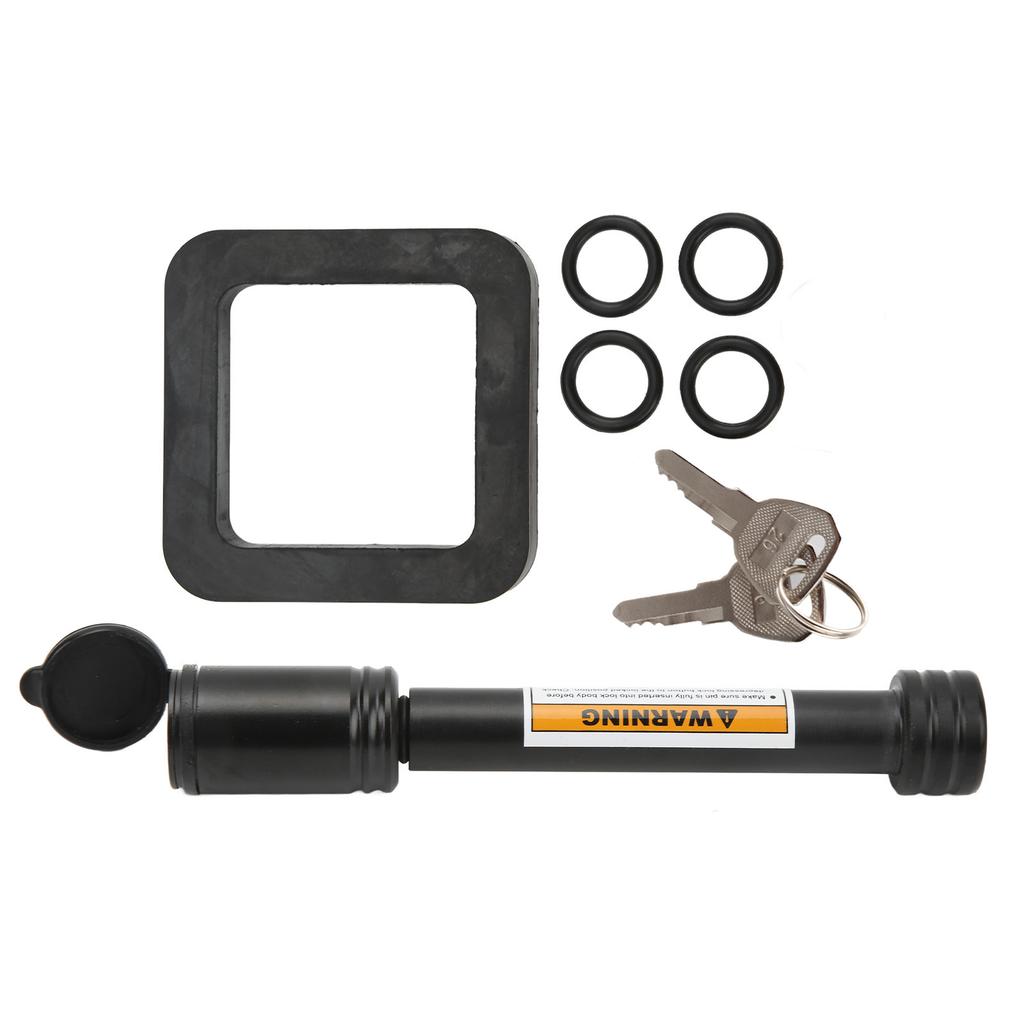 5 8in Trailer Hitch Receiver Pin Lock with 2in Silencer Pad Tubular Keys O Rings for Car Truck Hitch Ball Carrier