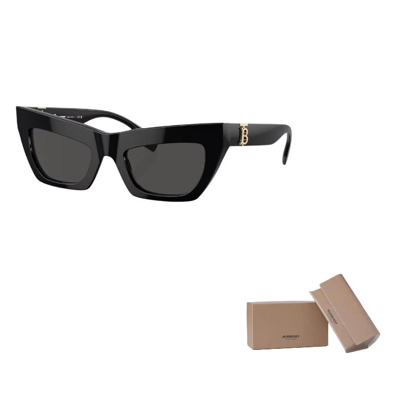 

Burberry Temple Letter B Logo Acetate Cat Eye Sunglasses Unisex Couple Black 51 чёрный