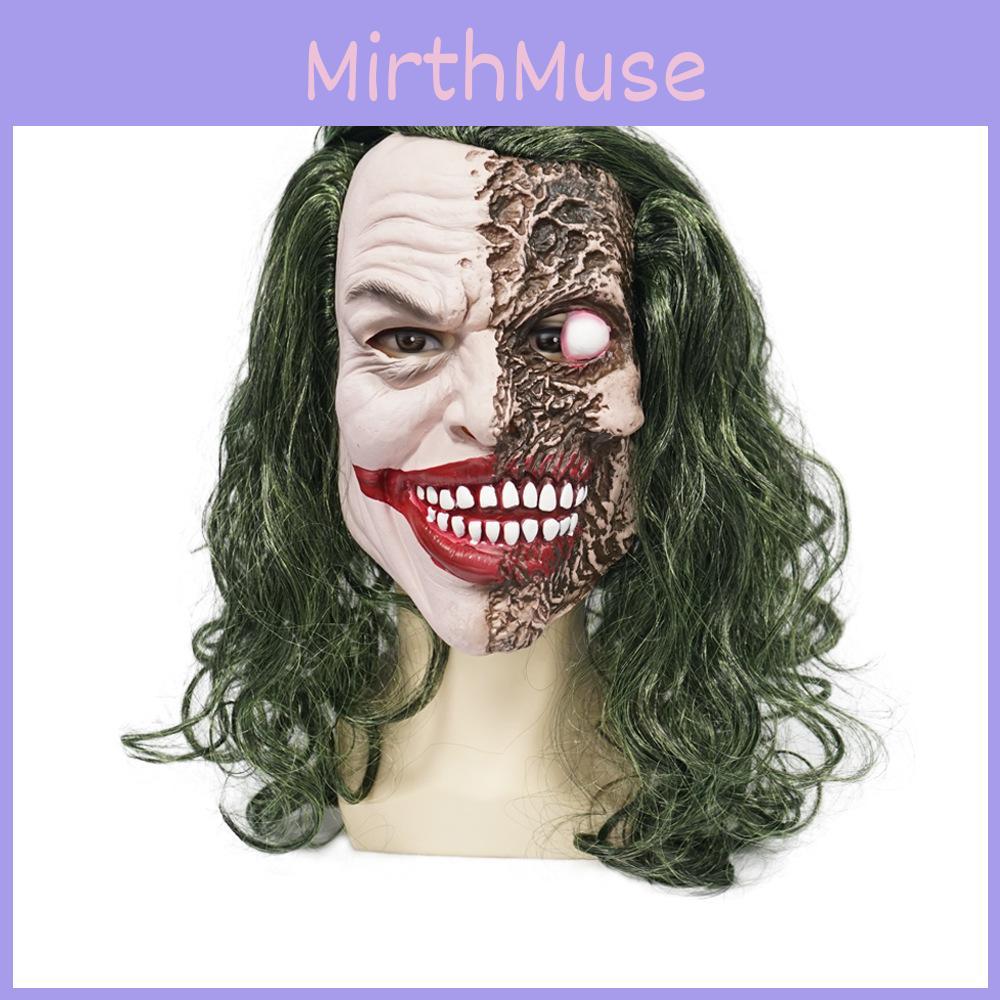 Latex Joker Head Mask With Large Eyes For Halloween Costume And Pranks