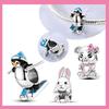 Copper Charms Winter Series Beads Snowman Penguin Pendant Fit Women Original Bracelet Christmas Diy Jewelry Dangle