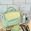 PU Leather Women's Makeup Bag Ballet Style Bowknot Cosmetic Bag Large Capacity Toiletry Ba  Girls
