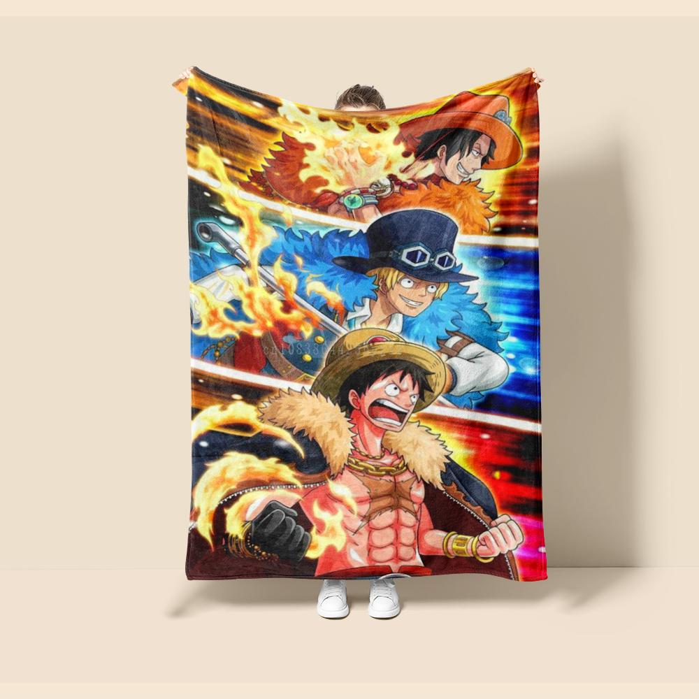 Flannel Thin Blanket. One Piece Anime Four Season Blanket.for Sofa,bed,living Rooms,travel Picnic Office Children Gifts